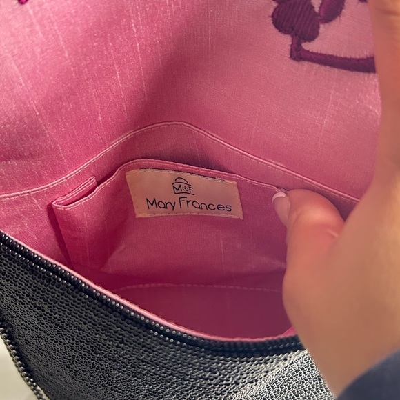 Mary Frances French Bulldog Pink and Black Beaded Bag - Picture 4 of 5